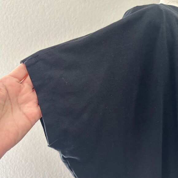 COS Twist Front Pull On Short Dress Batwing Short Sleeve Solid Black Minimalist - Picture 5 of 11